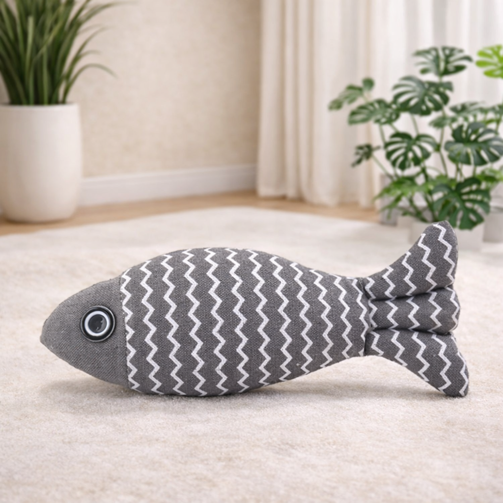 🐟 Jouet Poisson à l’Herbe à Chat – Stimulation ; Jeu pour Petit Félin