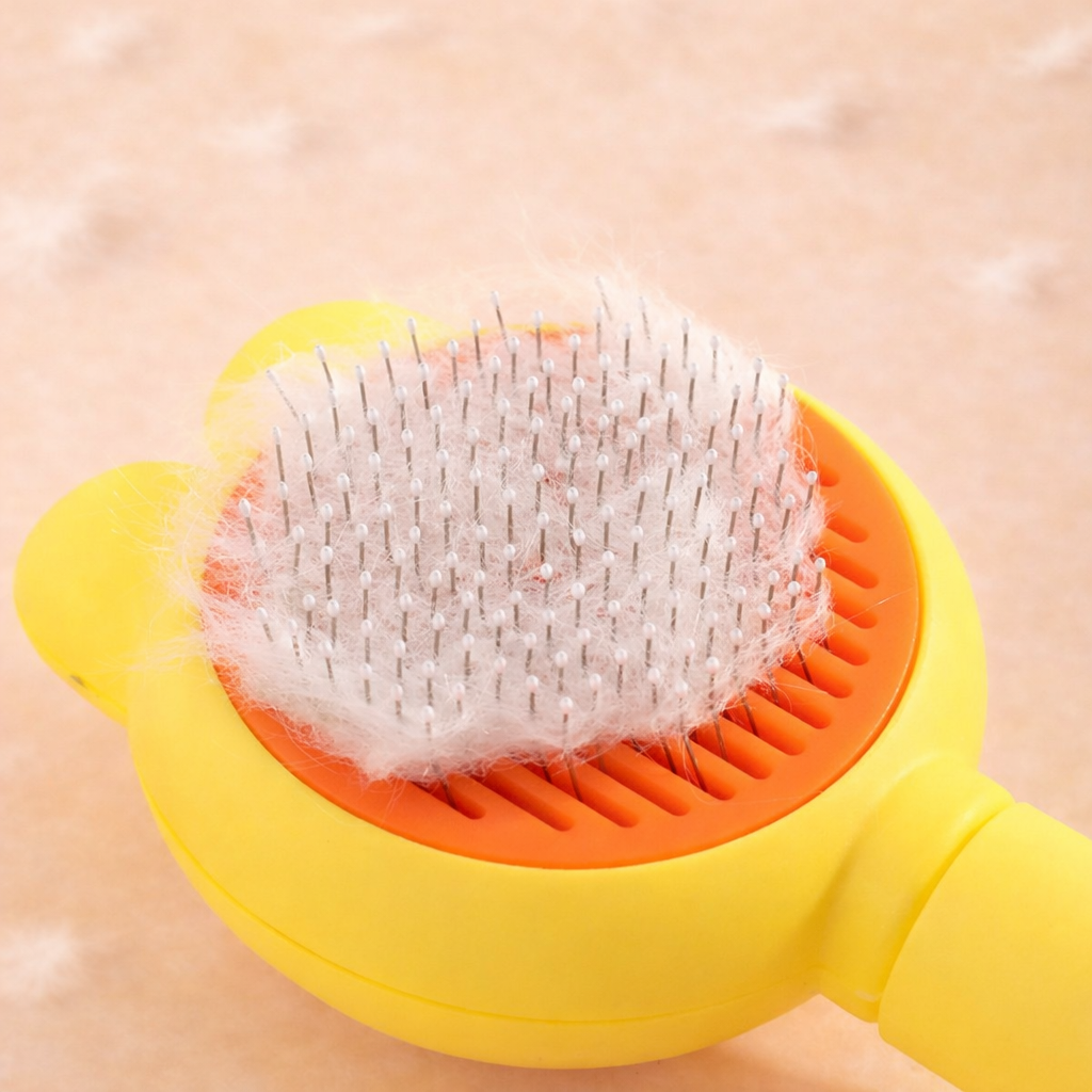 Peigne Auto-Nettoyant 1 Clic – Soin ; Massage pour Petit Félin