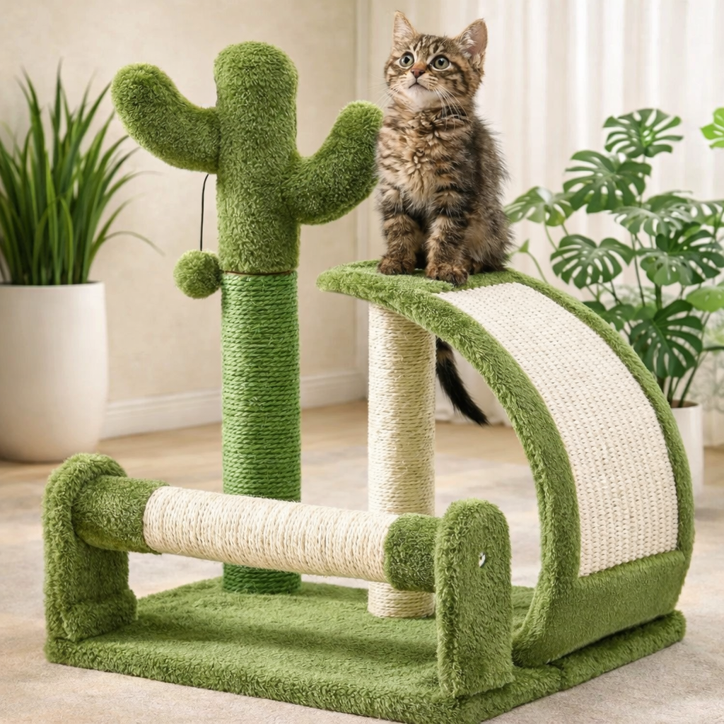 🌳 Arbre à Griffer Tour 3 Niveaux – Espace de Jeu; Repos pour Petit Félin